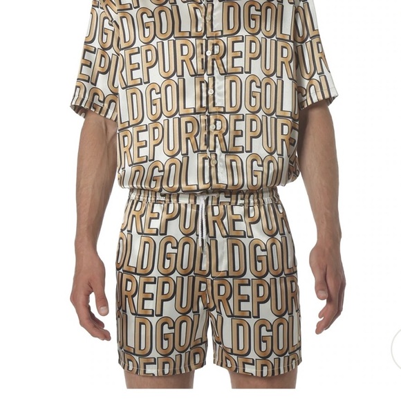 Parke & Ronen “PURE GOLD” Satin Shorts - Picture 1 of 4